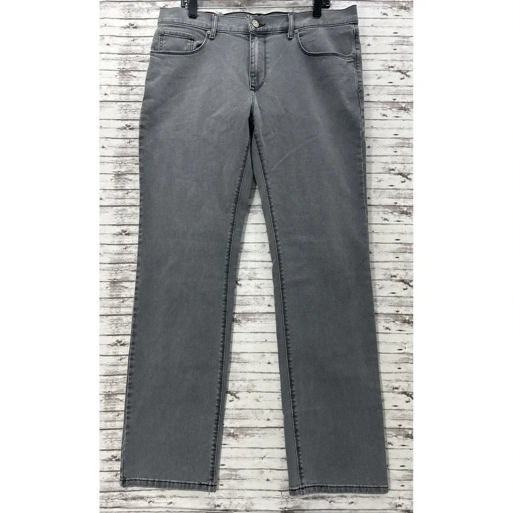 Mott And Bow Stone Gray Mens Jeans Size 34x34 Straight Fit Cotton Stretch